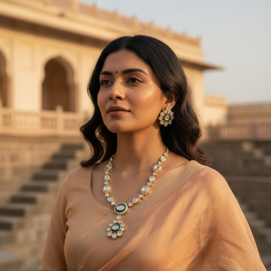 The Emerald Blossom Choker Set