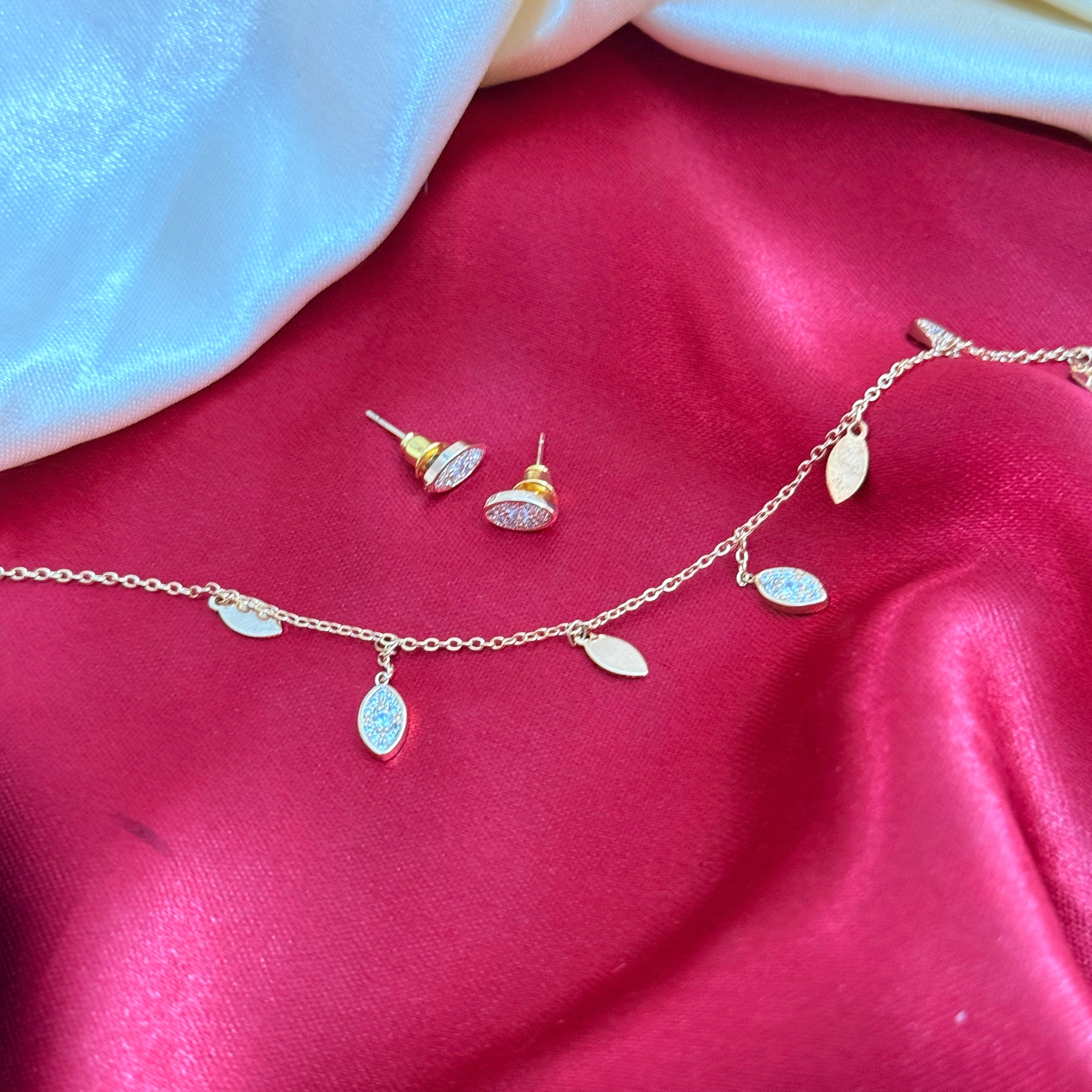 Aurelia Leaf Drop Necklace