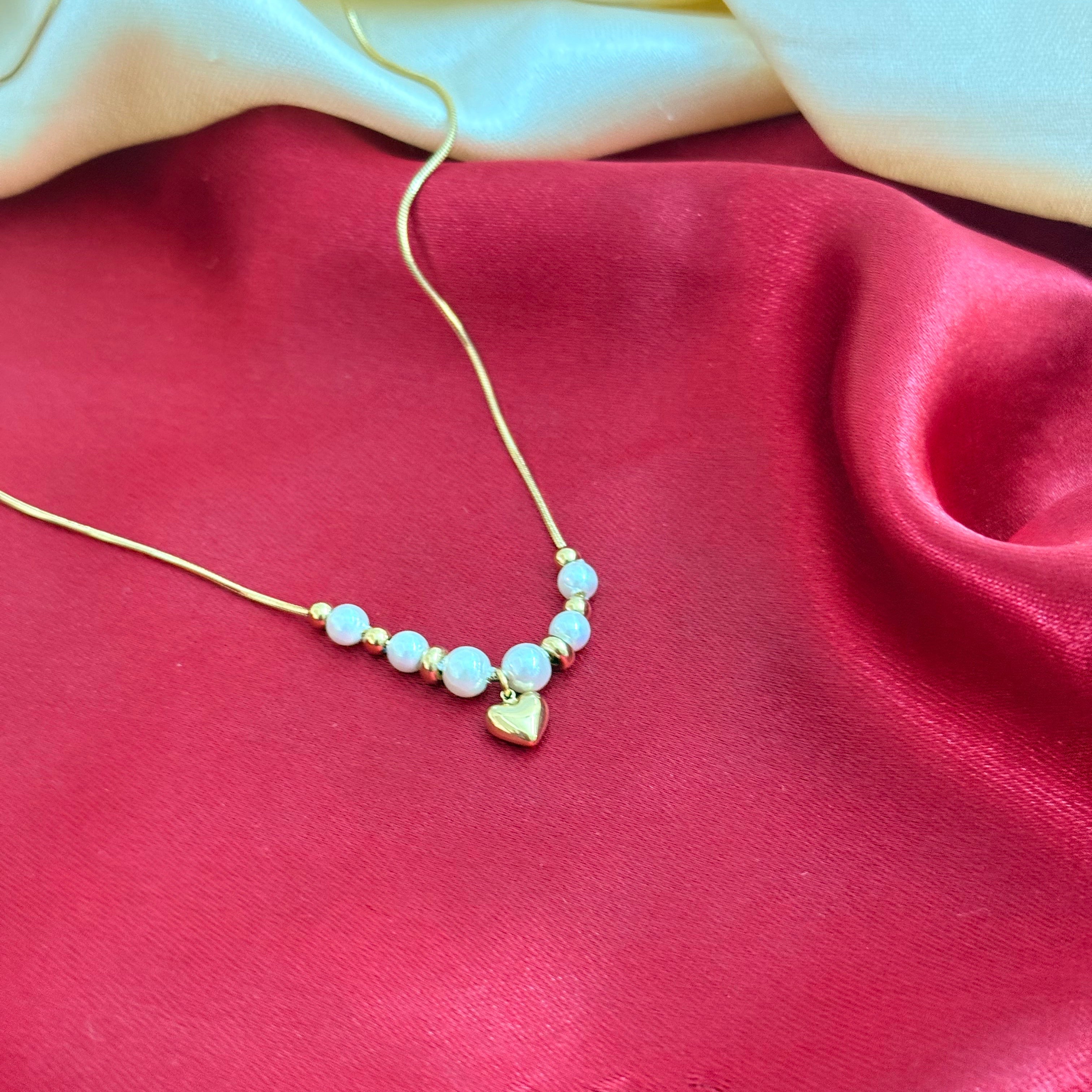 Opaline Heart Whisper Necklace