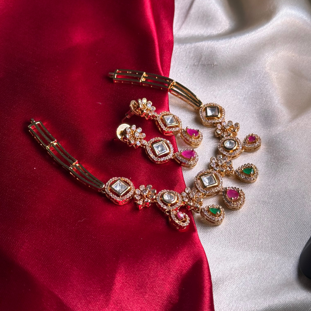 Aarohi Multicolour Kundan Jewellery Set