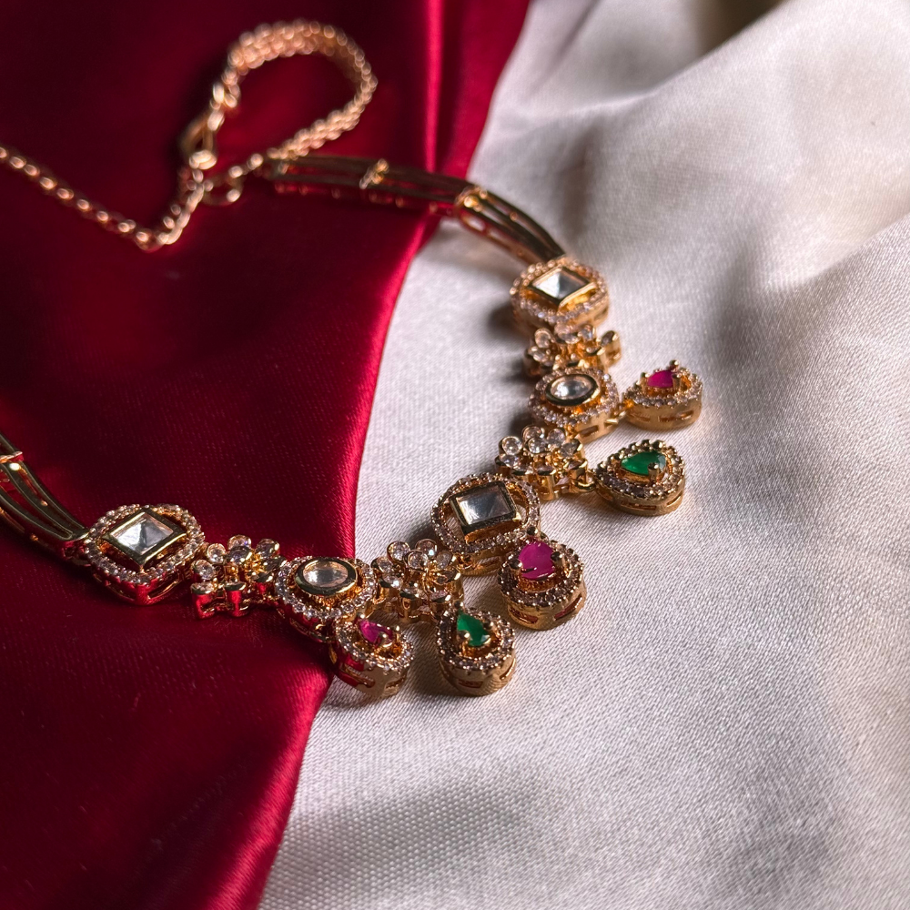 Aarohi Multicolour Kundan Jewellery Set