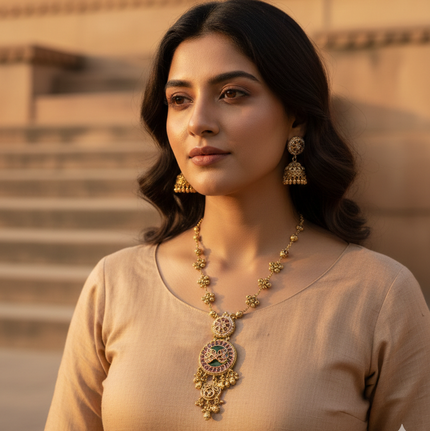 Padma Neelam Necklace Set