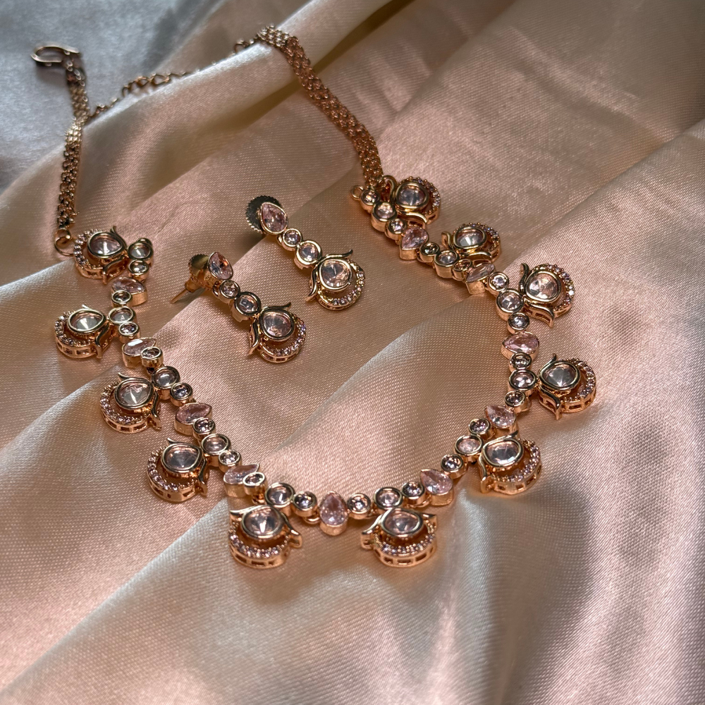 Floating Polki Dangler Necklace Set