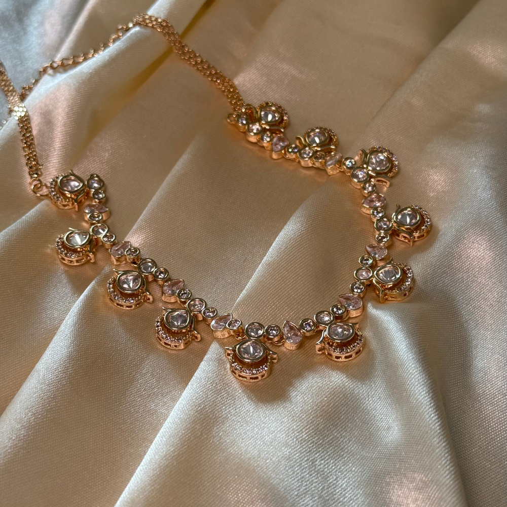 Floating Polki Dangler Necklace Set