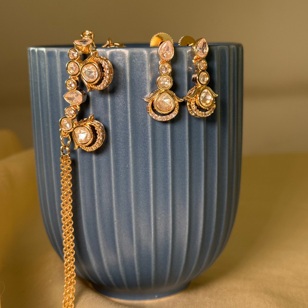 Floating Polki Dangler Necklace Set