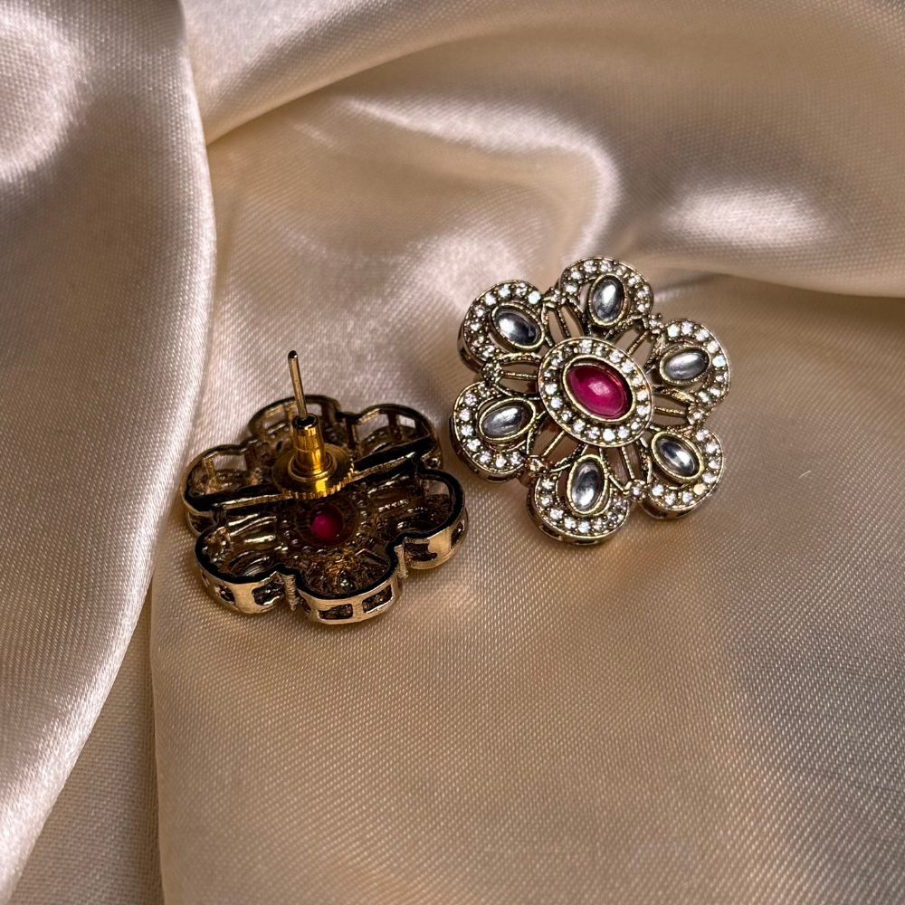 Kundan Petal Stud Earrings