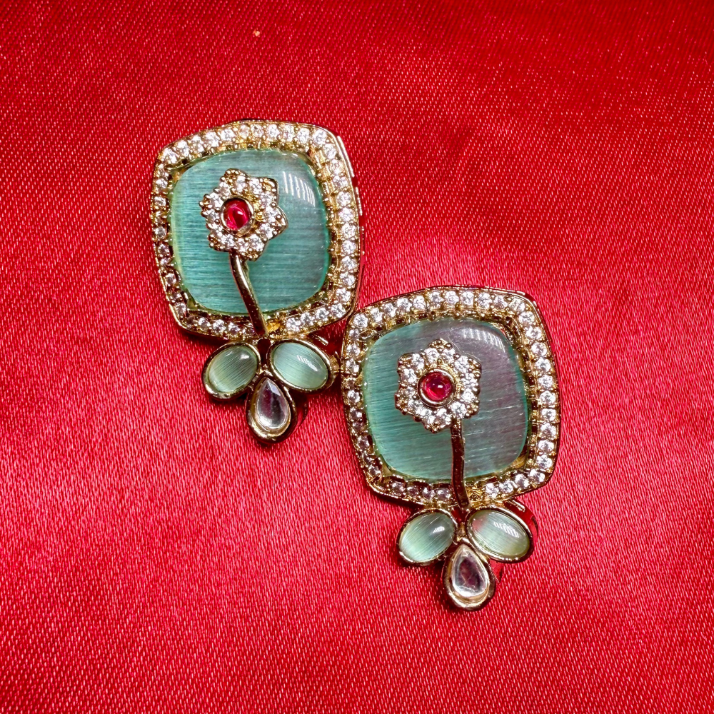 Mint Bloom earrings