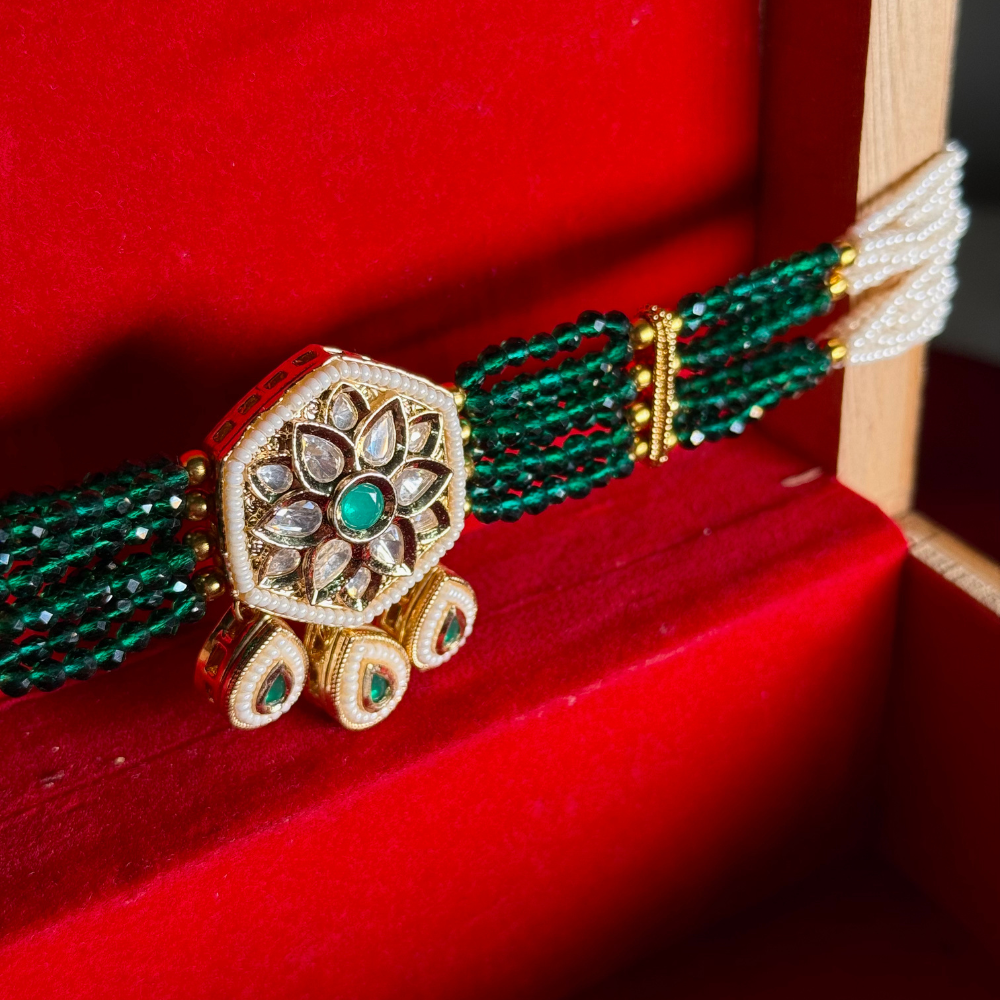 Nayab Emerald Pearl Set