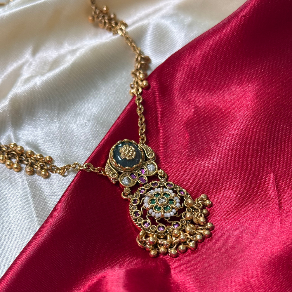 Neelambari Navratna Necklace Set