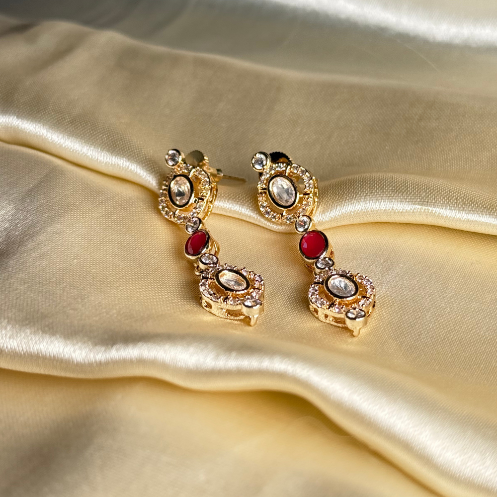 Polki & Gemstone Link Set