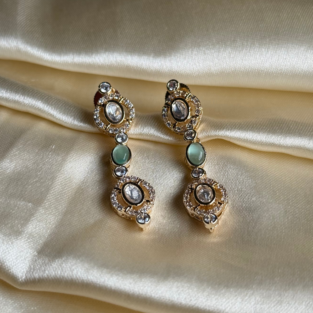 Polki & Gemstone Link Set