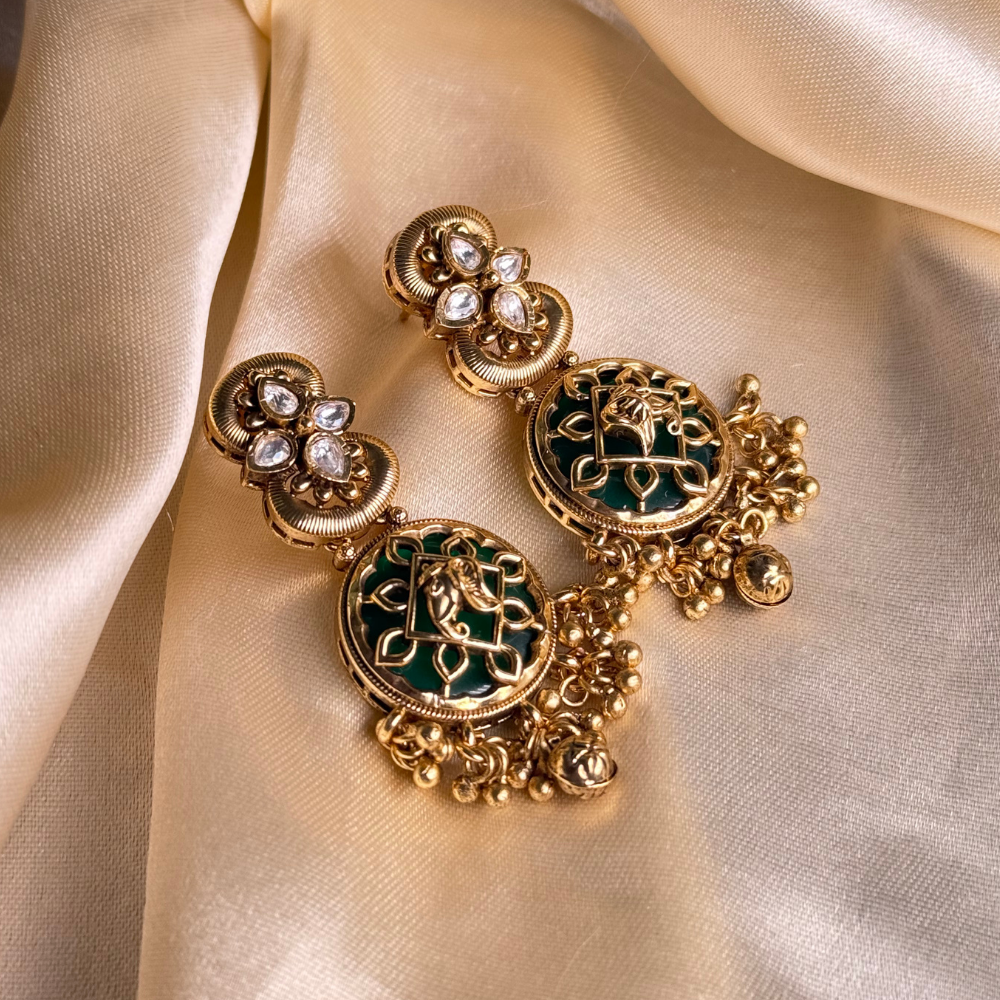 Rajwadi Enamel Dangler Earrings