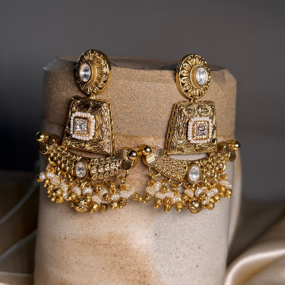 Regal Diamond Cut Jhoomar Earrings