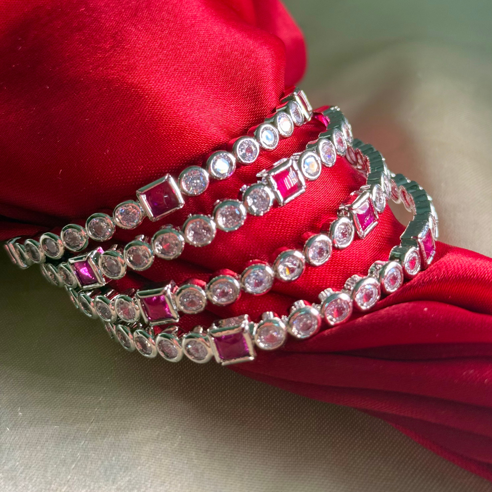 Ruby Glow Circle Bangles