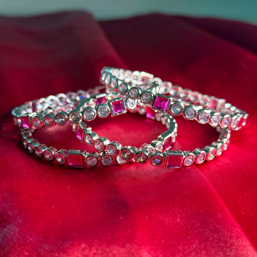 Ruby Glow Circle Bangles
