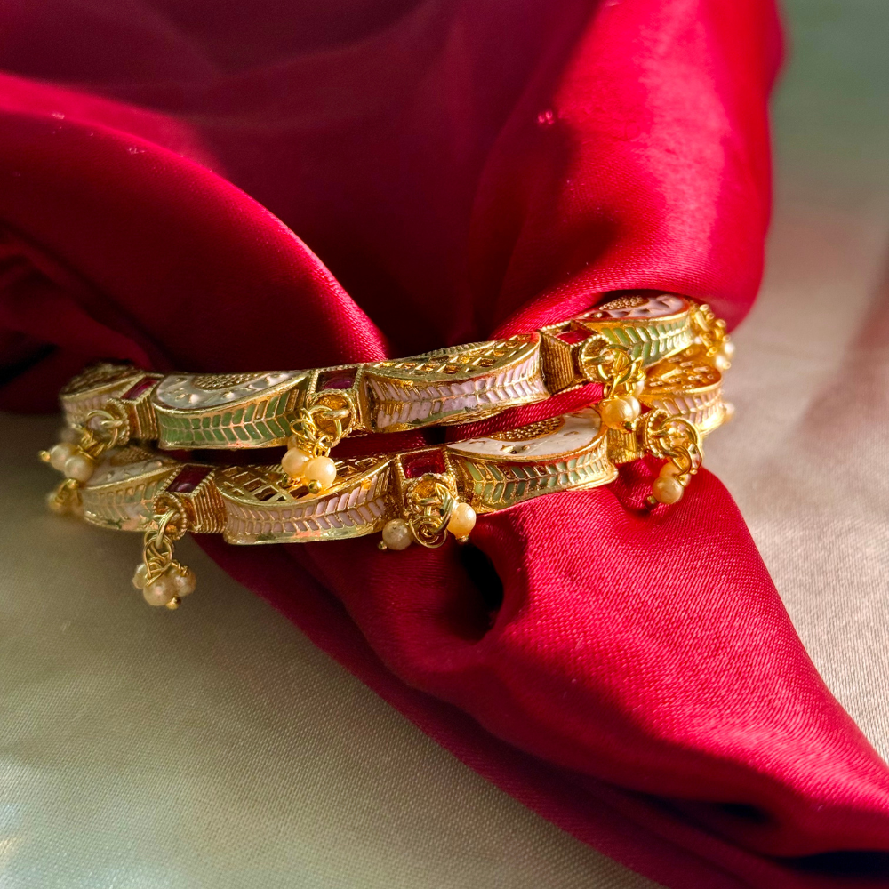 Traditional Kemp Jhumka Bangles
